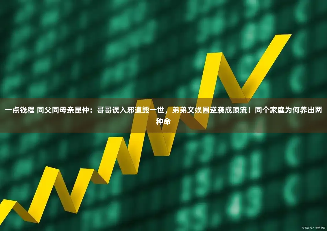 一点钱程 同父同母亲昆仲：哥哥误入邪道毁一世，弟弟文娱圈逆袭成顶流！同个家庭为何养出两种命