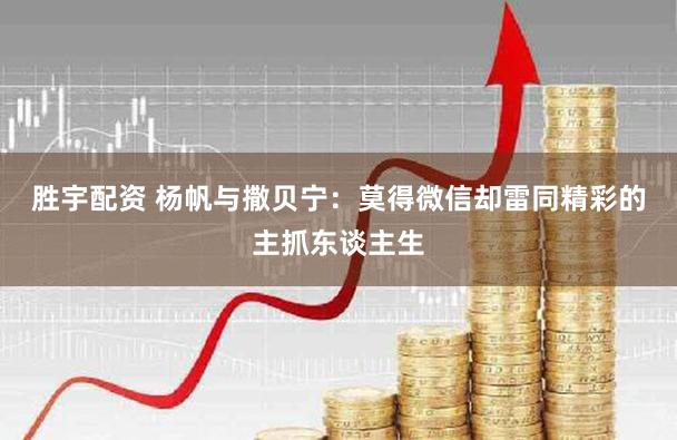 胜宇配资 杨帆与撒贝宁：莫得微信却雷同精彩的主抓东谈主生