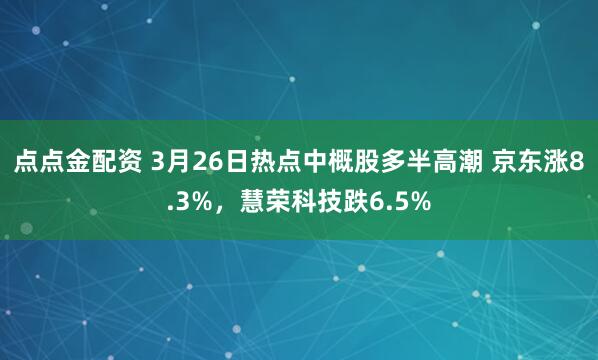 点点金配资 3月26日热点中概股多半高潮 京东涨8.3%,慧荣科技跌6.5%