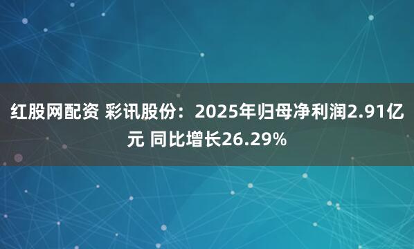 红股网配资 彩讯股份：2025年归母净利润2.91亿元 同比增长26.29%