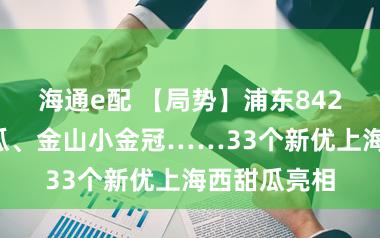海通e配 【局势】浦东8424、三林崩瓜、金山小金冠……33个新优上海西甜瓜亮相